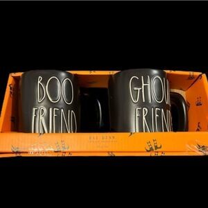 Rae Dunn Halloween Boo Friend and Ghoul Friend Mug Set Black in Box